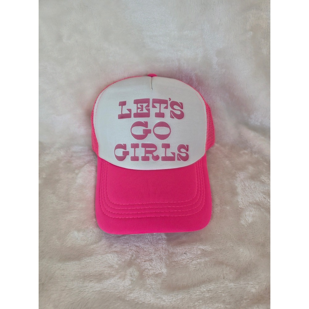 Hot Pink Let's Go Girls‎ Trucker Hat Mesh Back Snapback Women's